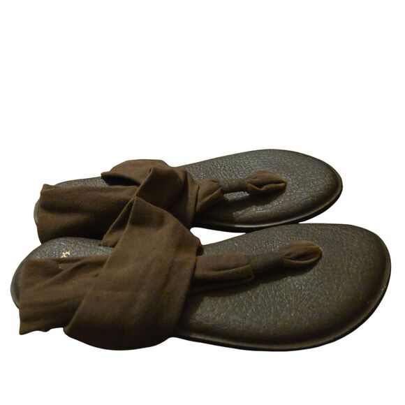 Sanuk Yoga Mat Slingback Sandals Flip Flop Size 8 Brown Comfort Shoes Womens - Picture 4 of 8